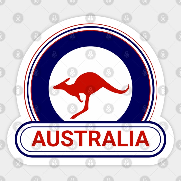 Australia Country Badge - Australia Flag Sticker by Yesteeyear
